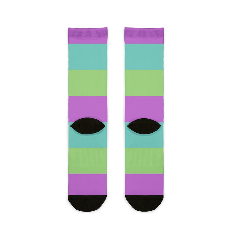 Cosmo inspired Dandy's World skin Vibrant Crew Socks, Socks, Stylish Sublimation Socks for cosplay, halloween Gift for Friends image 4