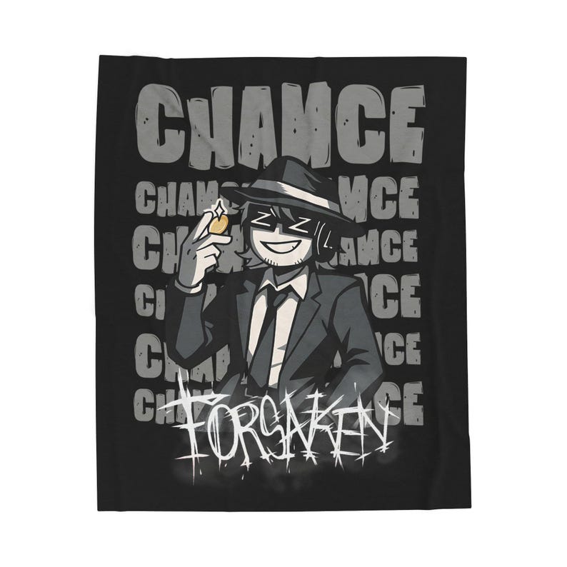 Chance inspired forsaken, skin blox game, Velveteen Plush Blanket with Trendy Graphic Design Decor, Gift for xma, Comfortable image 2