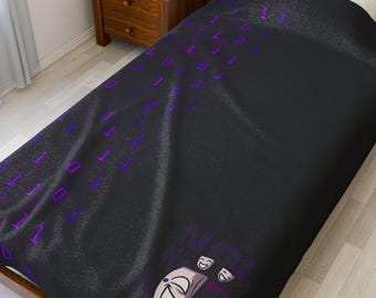 Noli inspired forsaken skin, rbx game, Cozy Velveteen Plush Blanket, Soft Throw, Bed Cover, Modern Home Decor, Gift for Holidays