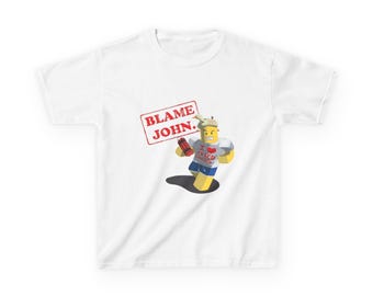 Shedletsky inspired forsaken jonh blame, t-shirt, roblox game, Kids Tee, Youth T-shirt for Playful Kids,Gift for Birthdays.