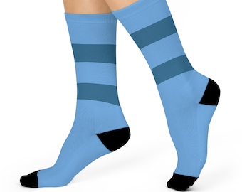 Boxten dandys inspired Dandy's World skin Vibrant socks, Socks world Blue Striped Crew Socks, Cushioned, Special Gift