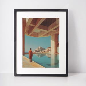 Brutalist Architecture Print | Retro Sci-Fi Minimalist Wall Art