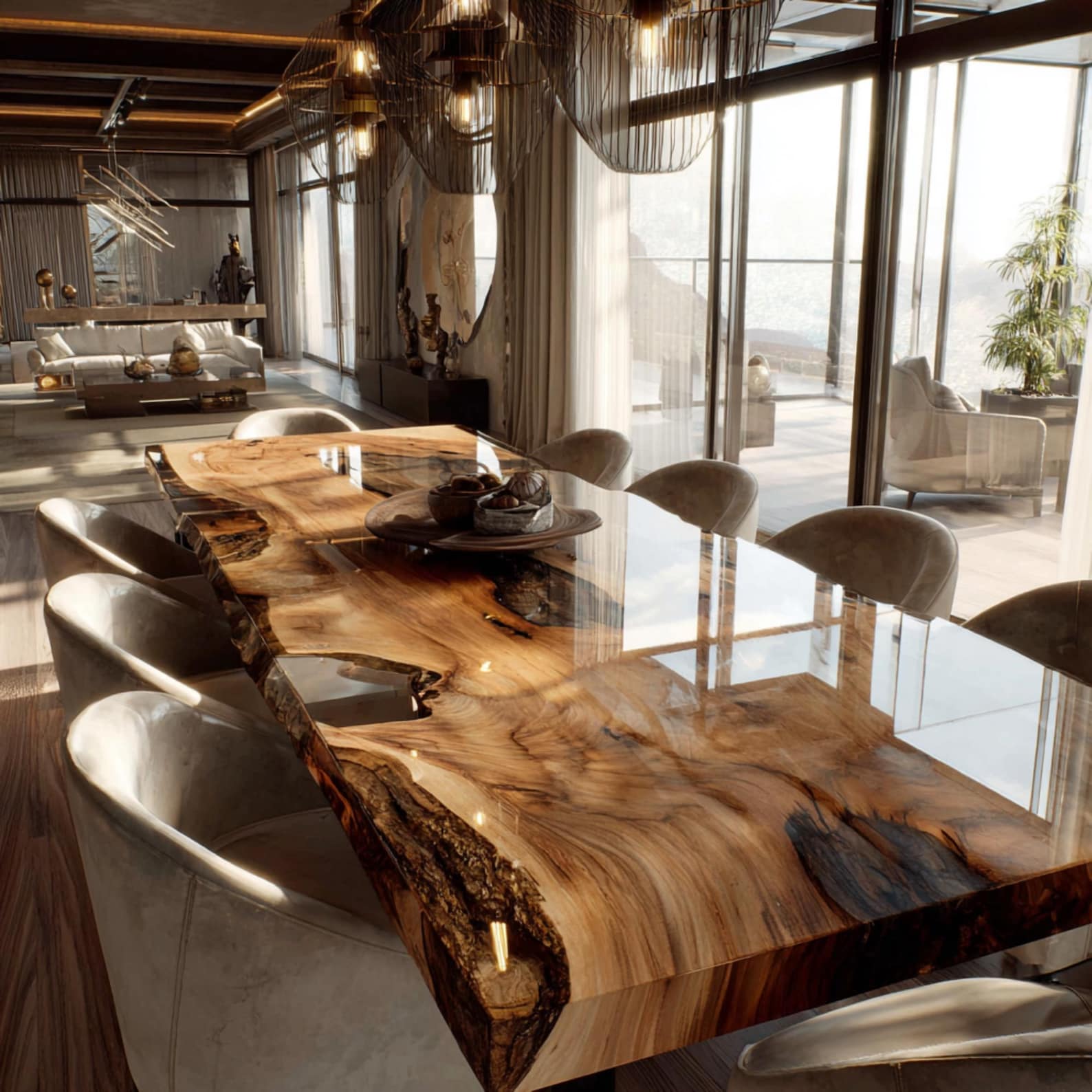 Custom Epoxy Table Rustic Dining Table