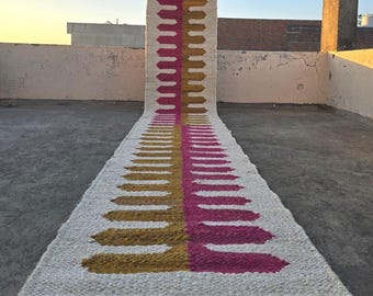 Hemp Runner Rug - Handmade Pink Jute Vintage Runner Kitchen Custom Size Rug Sisal Area Outdoor Boho Large Decorative Hallway staircase Rug