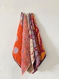Set of 5 Vintage Kantha Cotton Tea Towels: Handmade Colorful Kitchen Linens Soft Durable Hand-stitched Dishcloths with Hanging Loop product logo
