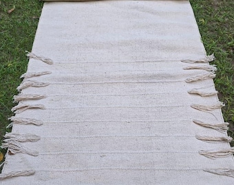 Organic Herbal Cotton Yoga Mat – Handwoven Eco-Friendly Travel Mat