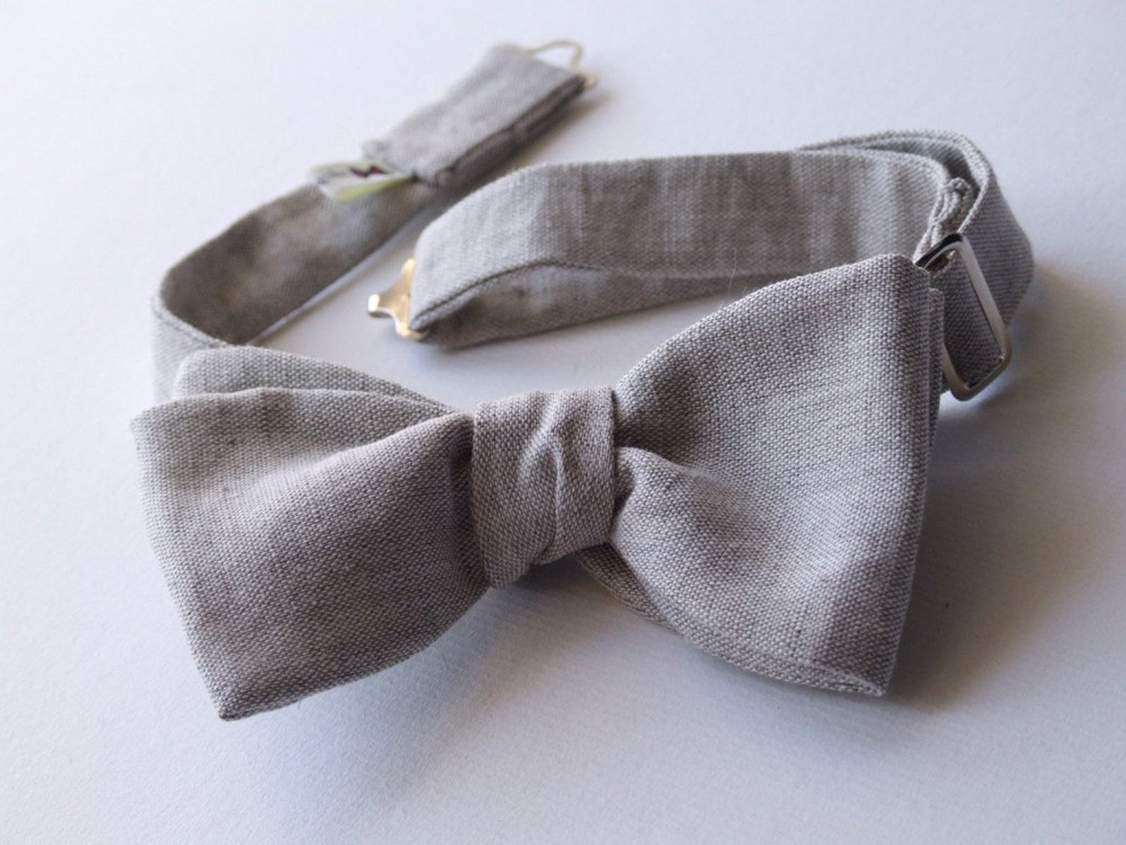 Mens Bowtie Natural Linen Freestyle Bow Tie for Men Etsy