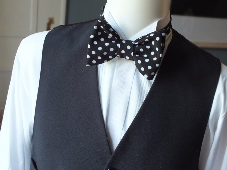 Mens bow ties made the BIG Bow Tie black polka dot I Etsy