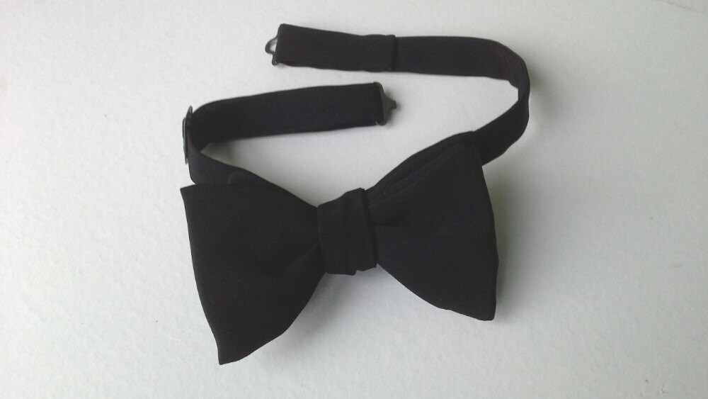 Bowtie in black fabric - size adjusters - just self tie bow ties for ...