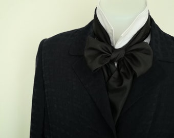 Regency Bow Tie - mens - self tie - just for men - pure silk, black - Bagzetoile handmade  mens bowties