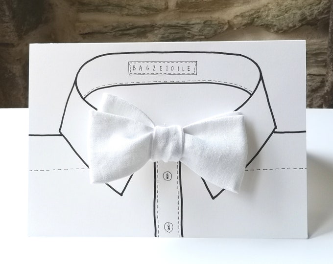 Linen Bow Ties - custom bowties, plain - mens, self tie  - Wedding bowties - Groomsmen - freestyle / mens / groom / adjustable - Bagzetoile