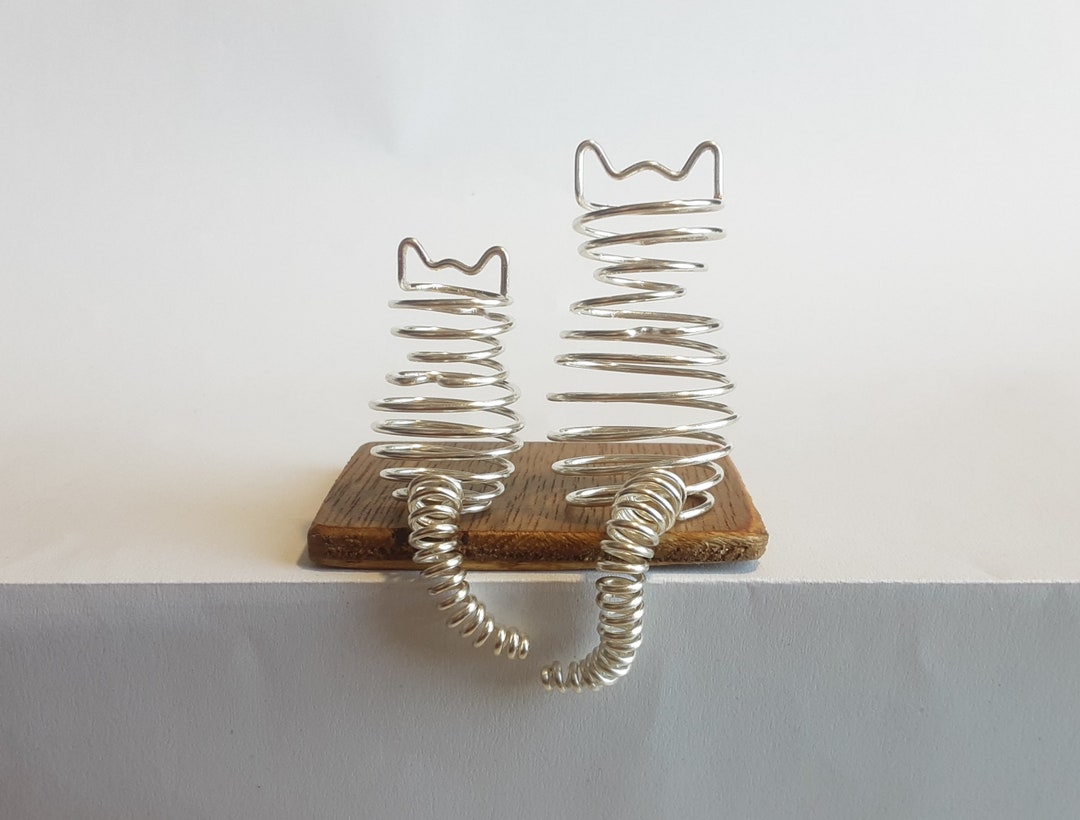 Small Cat and Kitten Sculpture for Edge of Shelf - Etsy