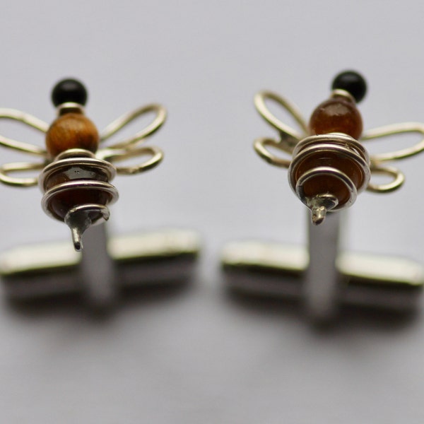 Eye catching Bee Cufflinks for her or him