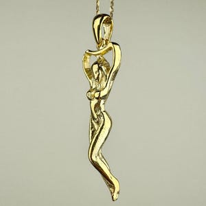 Woman Body Necklace, 14k Gold Vermeil 925 Sterling Silver Woman Empowerment Symbol Charm, Pole Dance Pendant, Body Charm