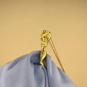 Woman Body Necklace, 14k Gold Vermeil 925 Sterling Silver Woman Empowerment Symbol Charm, Pole Dance Pendant, Body Charm
