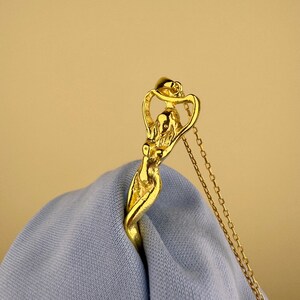 Woman Body Necklace, 14k Gold Vermeil 925 Sterling Silver Woman Empowerment Symbol Charm, Pole Dance Pendant, Body Charm