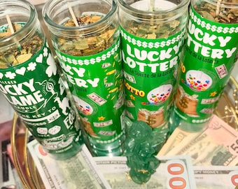 Lucky lottery candle blessed and dressed candle