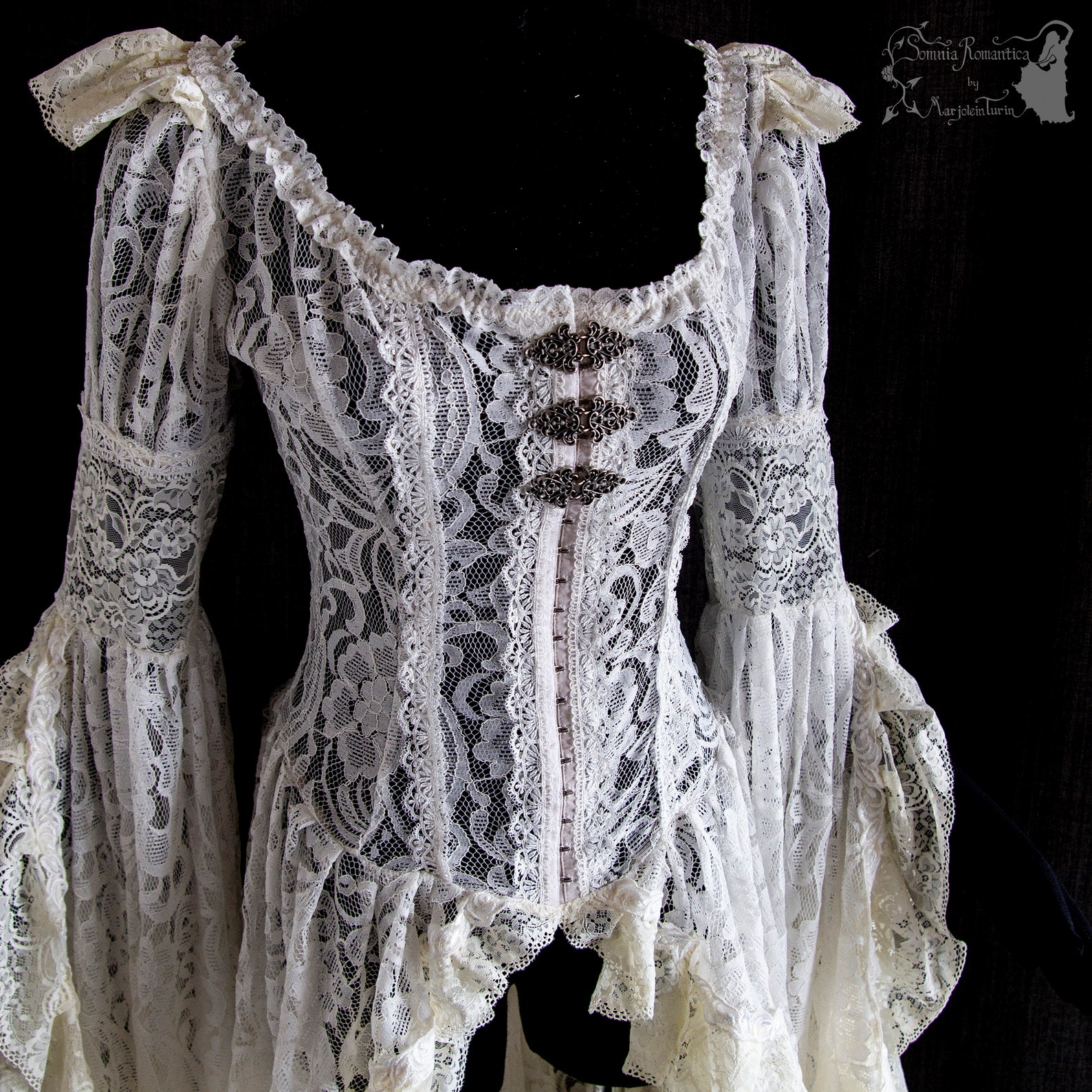 Off white lace robe Victorian Art Nouveau S-M size S | Etsy