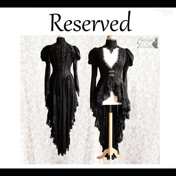 RESERVED part 2 of 2 Victorian cardigan, black lace, Somnia Romantica, approx size small, see item details for measurements