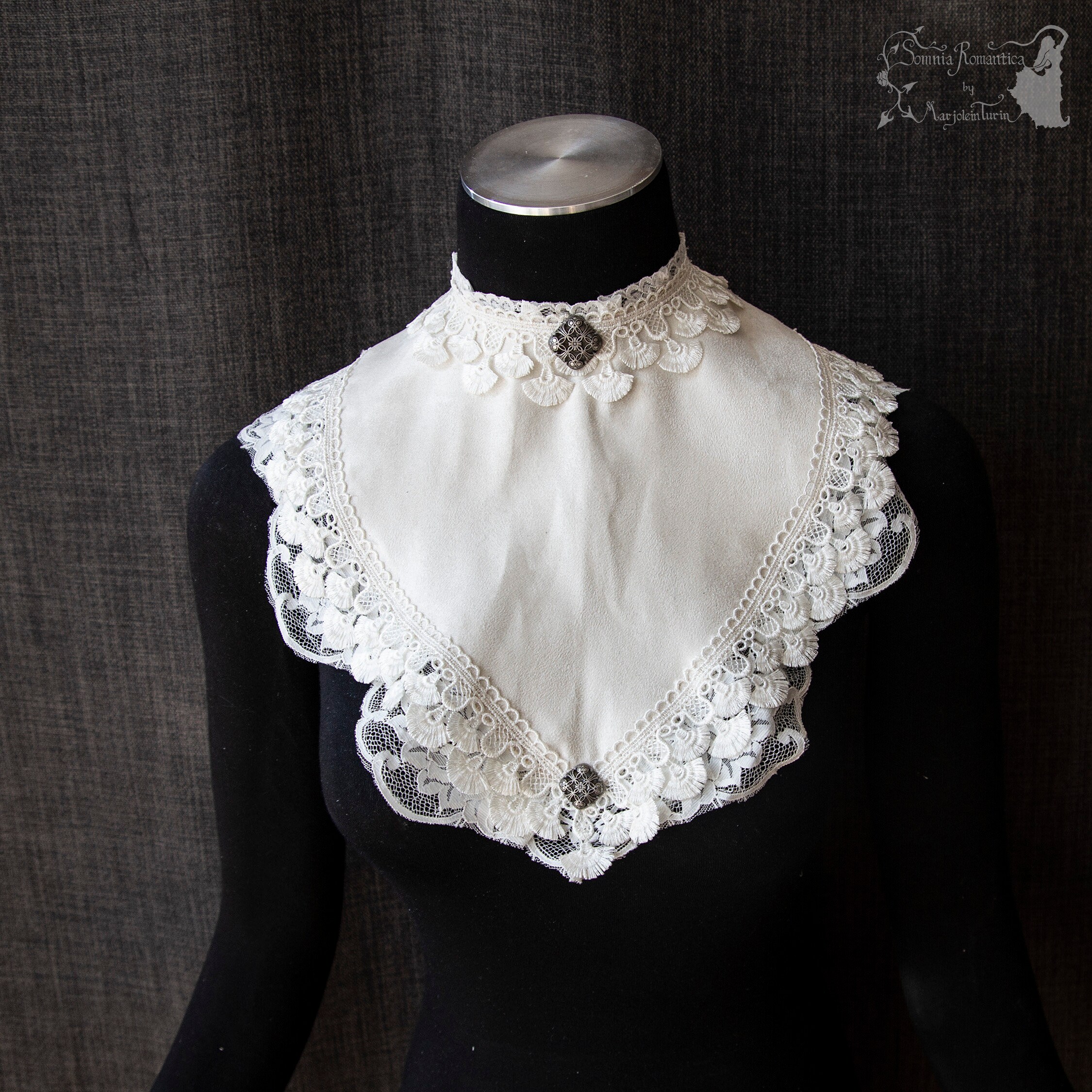 Victorian style collar XS-M ivory with tassle lace trim | Etsy