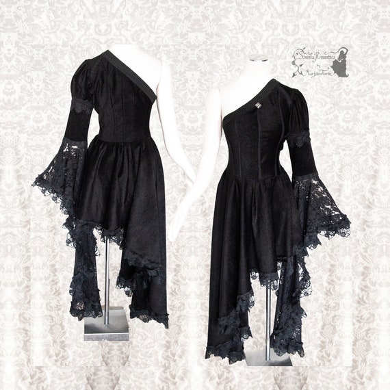 Goth dress S-M gothic Victorian a-symmetrical Somnia | Etsy
