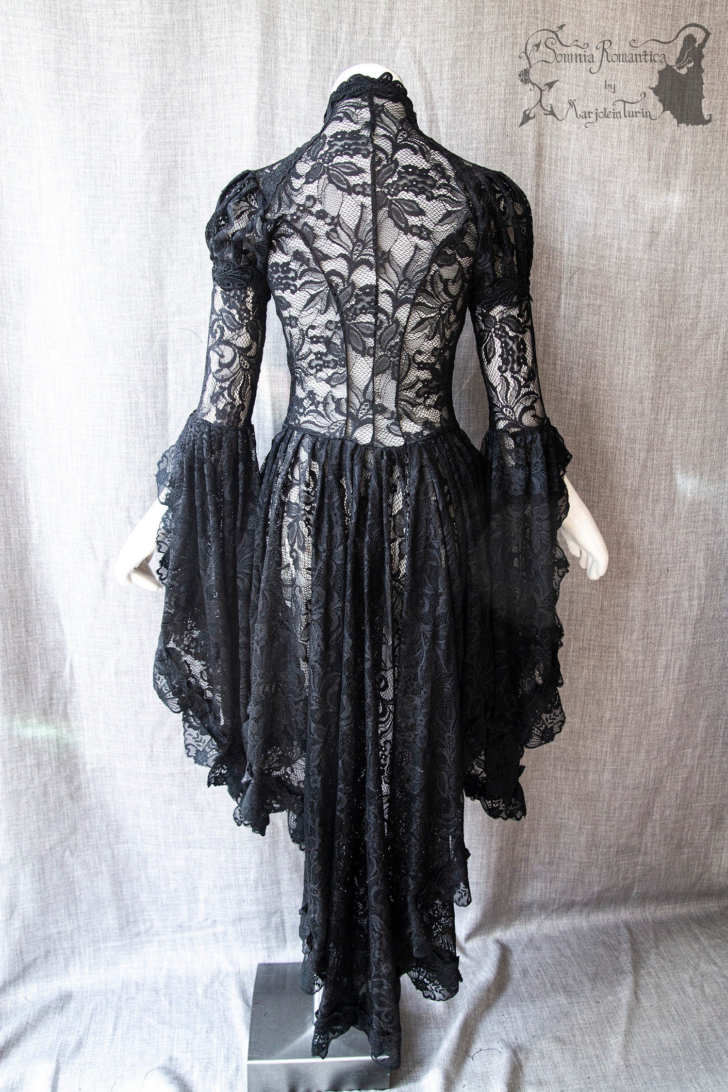 Black lace waistcoat S-M robe goth gothic victorian dark | Etsy