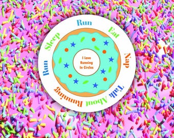 Funny Donut Sticker "Running in Circles"
