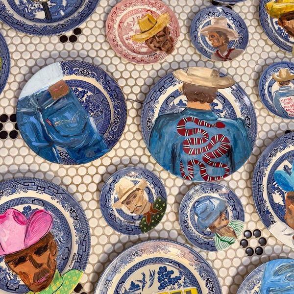 Custom Blue Chinoiserie Plate Artwork
