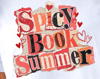 PNG de libro picante, lector de romance, diseño para amantes de la lectura, PNG veraniego literario (descarga digital)