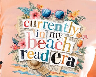 Beach Print Era PNG, Summer Book Lover Design (Digitaler Download)