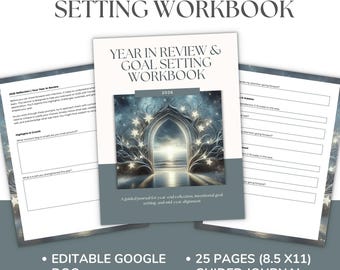 Quaderno di lavoro per la revisione dell'anno e la definizione degli obiettivi / Documento Google modificabile e PDF stampabile (compatibile con GoodNotes)