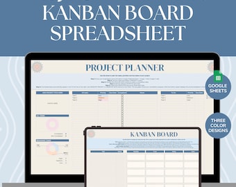 Foglio di calcolo per la pianificazione del progetto / Bacheca Kanban / Modello di gestione del progetto di Google Sheets