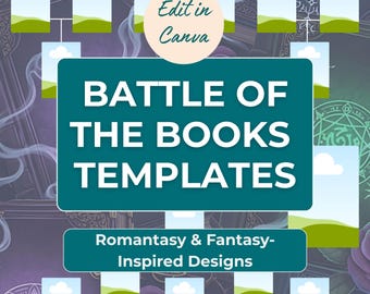 Schlacht der Bücher | Buch des Jahres Halterung | Romantik & Fantasie Lesechallenge | Bearbeitbare Canva Vorlage