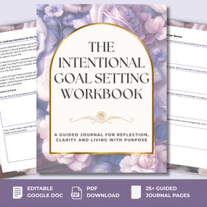 Cahier d'exercices pour la définition d'objectifs | Définition d'intentions | Journal guidé modifiable sur Google Docs et PDF imprimable (compatible avec GoodNotes)