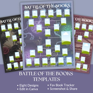 Battle of the Books | Book of the Year Bracket | Romantasy & Fantasy Reading Challenge | Editable Canva Template
