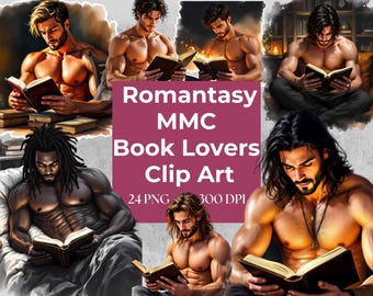 Romantasy MMC Book Lover Clipart / 24 PNG (300 DPI) / Immagini del fidanzato del libro