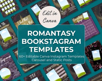 Romantasy Bookstagram Canva Templates: Fantasy Romance Instagram Karussell und Static Posts