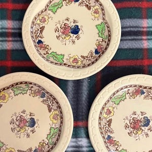 Syracuse Econo-Rim Bread Plates-Hand painted, set of 3