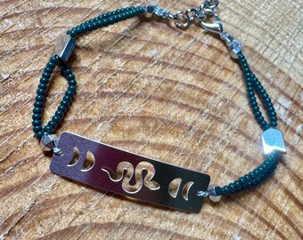 Beaded Snake and Moon bracelet