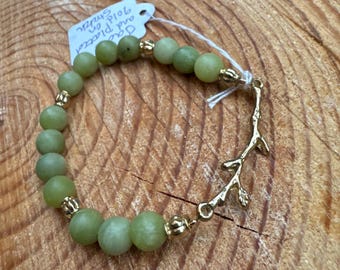 Jade and Gold Branch Bracelet