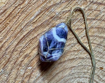 Dogtooth Amethyst pendant necklace
