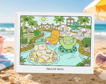 Tails of Faith zomerkleurboek, christelijke dierenpagina's, bijbelteksten