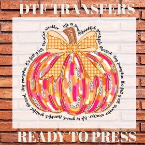 Preppy Shiny Fall Pumpkin Ready To Press, Halloween Fall Heat Press, Autumn Girly Dtf, Cute Coquette Pumpkin Dtf, Pink Glitter Aesthetic Dtf