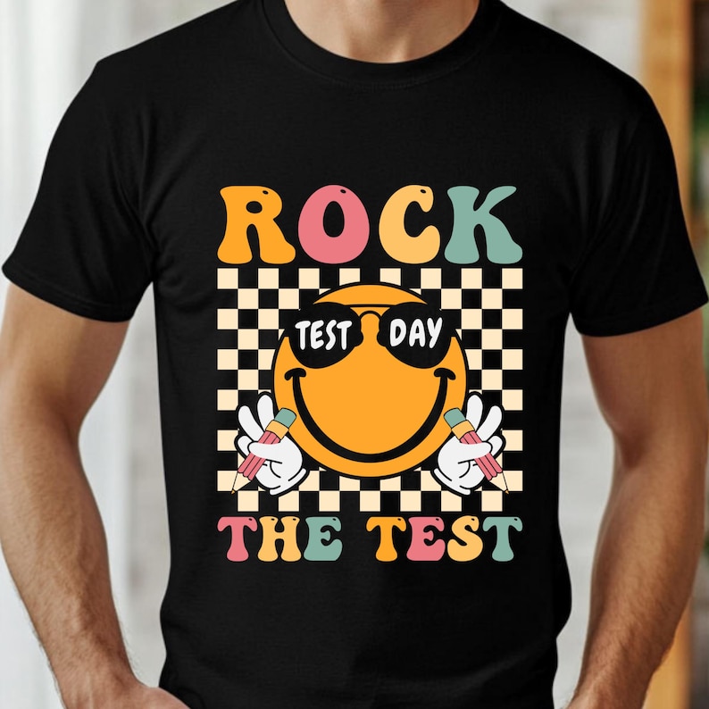 Rock The Test DTF Transfer: Test Day, Teacher Life Heat Print Design Ready To Press image 3