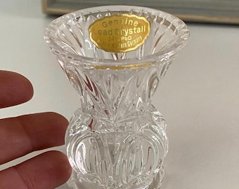 Vintage Lead Crystal Toothpick Holder / Mini Vase – Made in Western Germany