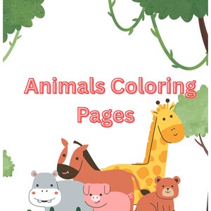 Pagine da colorare di animali, pagine da colorare stampabili per bambini, fogli di lavoro da colorare per bambini