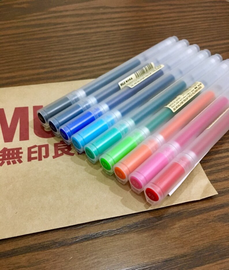 Authentic Real MUJI Gel Pens set Muji pens Muji Japan Gel Etsy