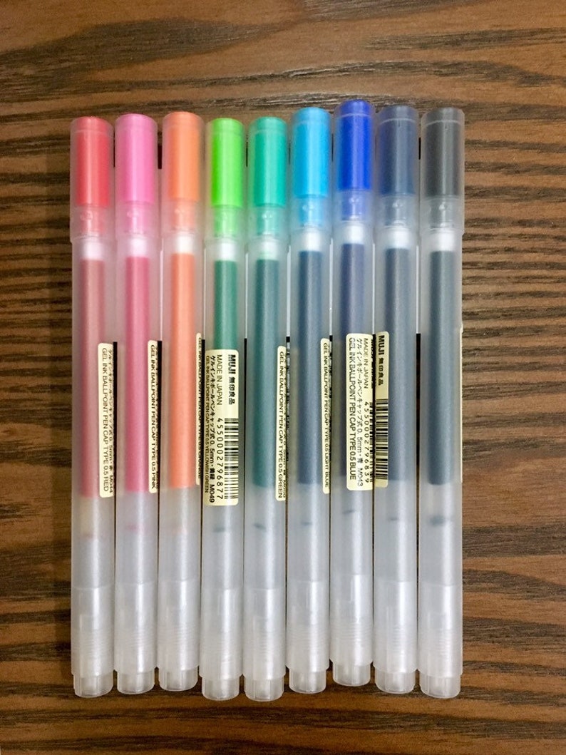 Authentic Real MUJI Gel Pens set Muji pens Muji Japan Gel Etsy