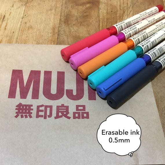 MUJI Erasable Gel Pens set Muji Gel ink pens erasable pens