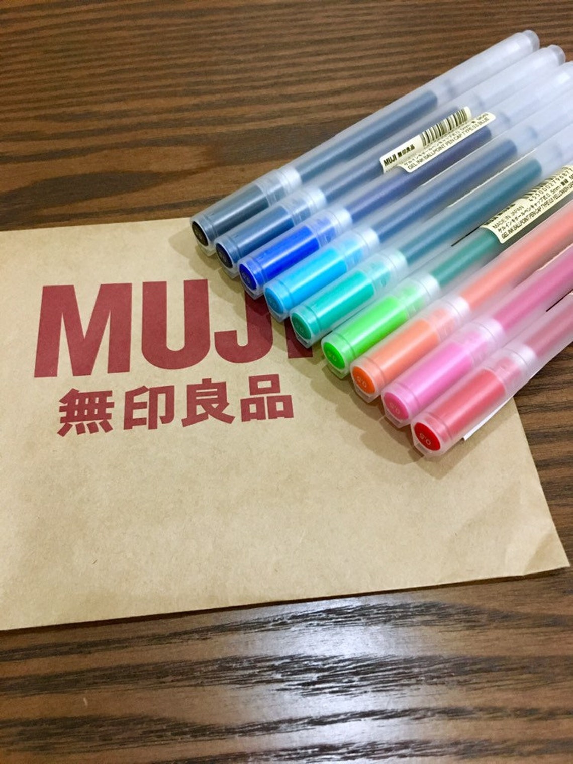 Authentic Real MUJI Gel Pens set Muji pens Muji Japan Gel Etsy